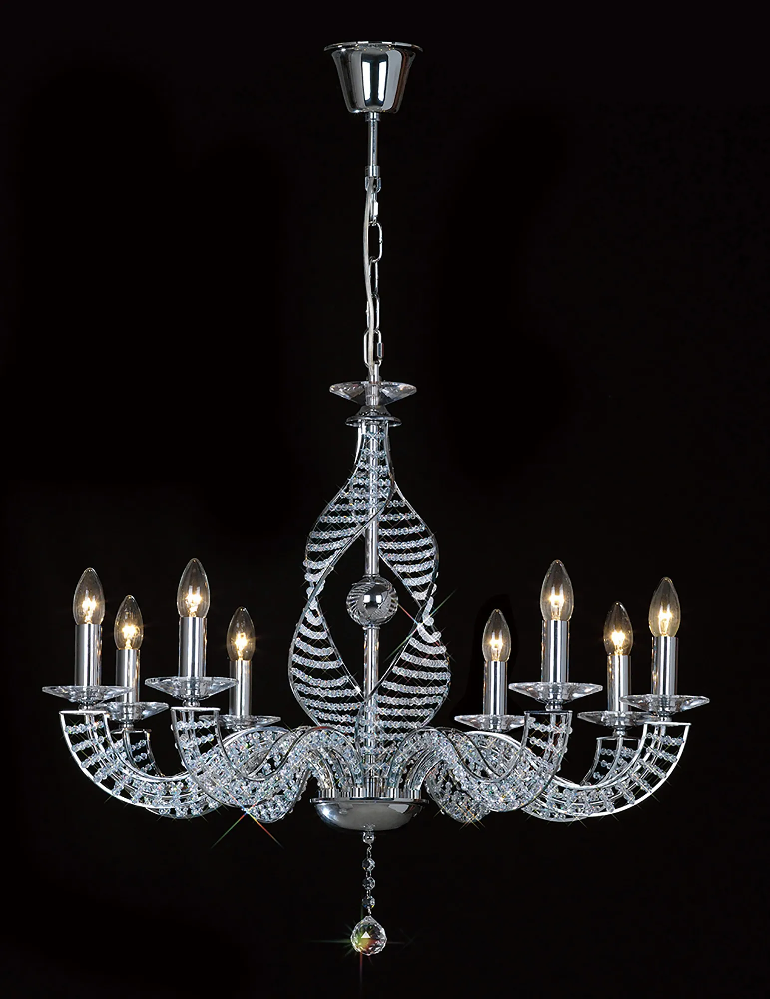 IL30358  Santo Crystal Chandelier 8 Light